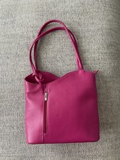 Pink Italian Women’s Convertible Leather Shoulder bag - BNWT