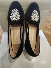 Flat Black Beaded Shoes  From Kaleidoscope in a Size 8 Lafies