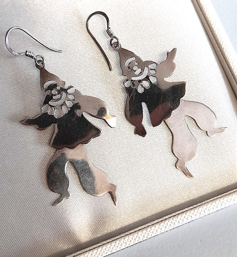 Sterling silver clown - silver,