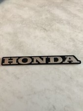 USED HONDA CHROME ON BLACK CAPITAL LETTERS 142mm CAR BADGE