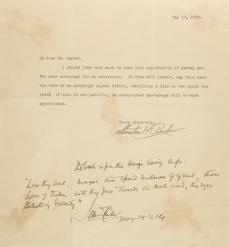 Howard carter signed letter - carter,
