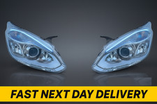 Ford Transit  Custom 2013-2018 Projector Chrome Headlight Headlamp Pair O/S N/S