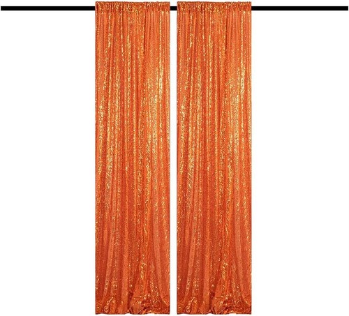 Orange sequin backdrop - orange,