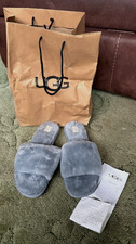BNWT (with ORIGINAL RECEIPT & BAG) Genuine UGG Ultra Soft GREY MULE Slippers 8