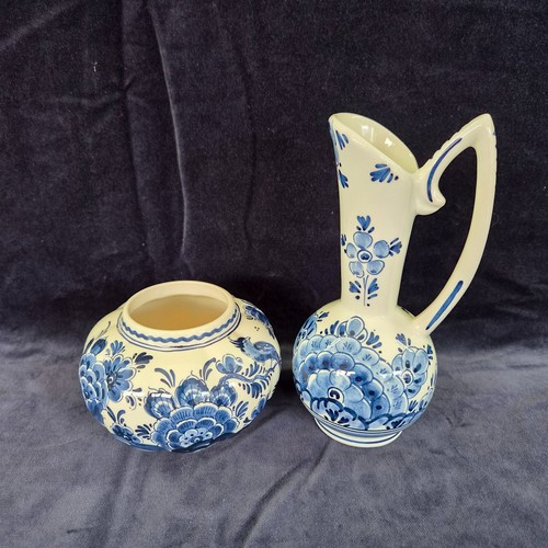 Vintage delft blue floral jug - delft,
