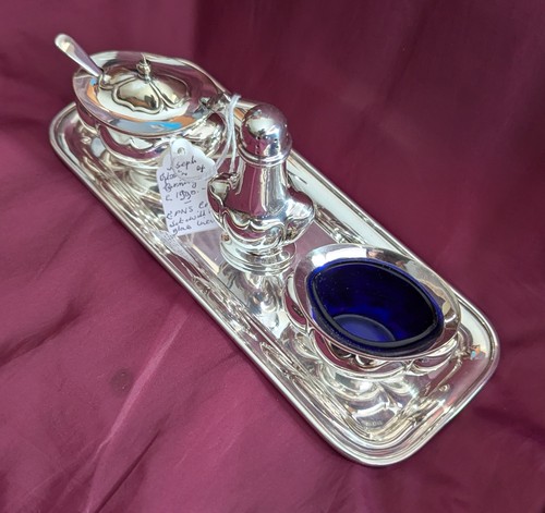 Silver plated cruet set - set, by