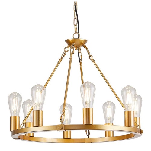 Gold wagon wheel - wagon, chandelier