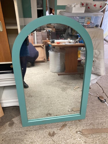 Arched top wall mirror painted - wall,