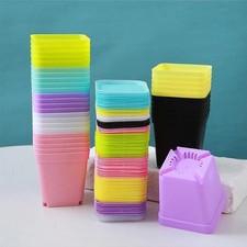 10x Mini Plastic Plant Pots