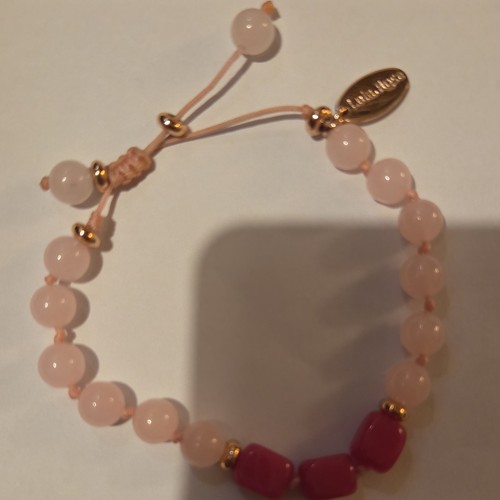 Lola rose pink beaded bracelet - rose,