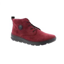 Rieker Z0022-Ladies Red Casual  Side Zip Lace Suede Ankle Boots Save £27 On RRP