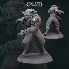 Wulfen - Feral Werewolf Man-Wolf - Galaad Miniatures - Dungeons and Dragons