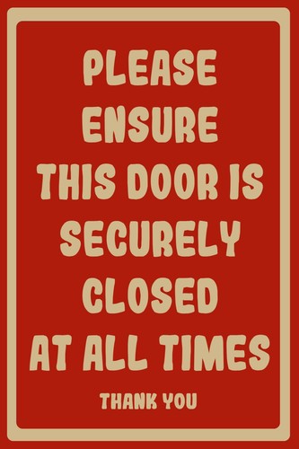 Please ensure door closed - ensure,