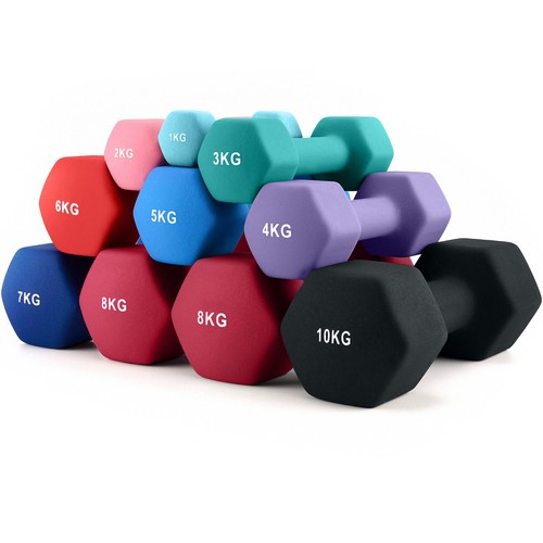 Neoprene hex dumbbells set - hex,
