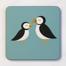 Set of 4 Puffin Cork Back