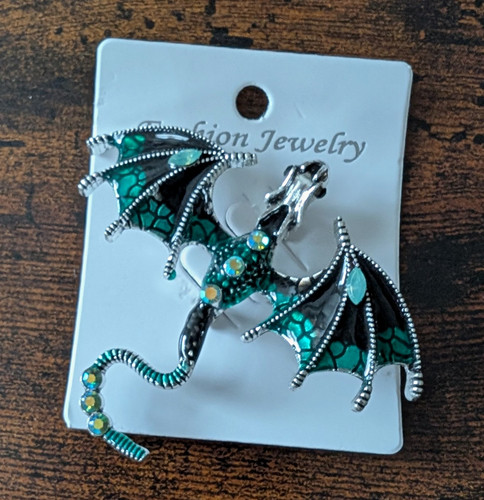 Enamel rhinestone dragon - &,