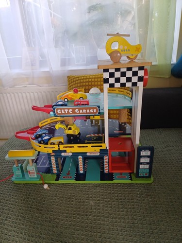 Toy van wooden garage - van,