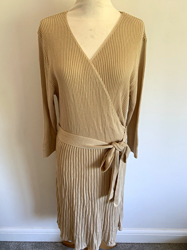 Beige ribbed knit - beige, wrap