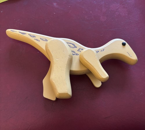 Rubber wood dinosaur baby