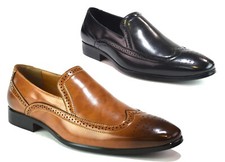 MENS BROGUES BROWN SHOES SLIP