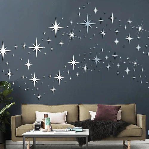 42pcs acrylic star mirror - star,