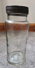 VINTAGE RETRO 12" GLASS SWEET SHOP JAR STORAGE BROWN BAKELITE SCREW TOP Toffee
