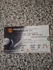 MATCH TICKET PREMIER LEAGUE MAN UTD V MAN CITY 10th sept 2005