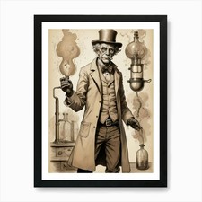 Steampunk Scientist Art Print