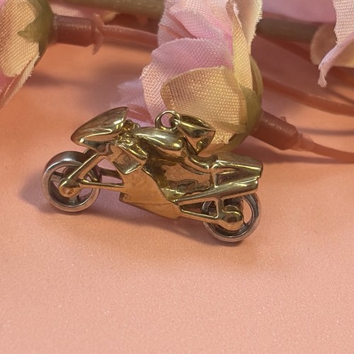 9ct gold rare motor bike - rare,