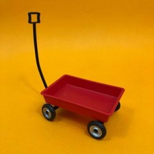 Rare Barbie Shelly Kelly Doll Red Pull Along Wagon Cart Trolley Toy Accessory