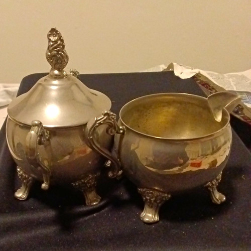 Brass silverplate creamer - brass,