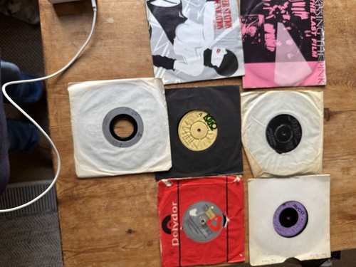 Vintage vinyl singles - x,