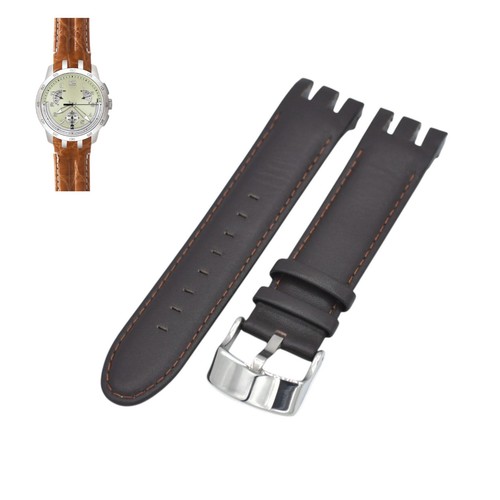 21mm brown leather watch strap - brown,