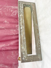 VINTAGE BRASS METAL LETTER BOX WITH FIXINGS SALVAGE SPARES OR REPAIR UPRIGHT