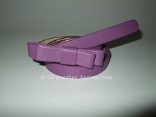 Ladies Women's Faux Leather Skinny Thin Bowknot Waist Belt 20 Colors