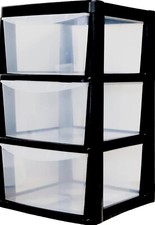 3 Large Plastic Drawer Tower Cabinet For School Office Home Desk Storage