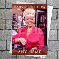 Bet Lynch birthday card. 5x7 inch. Coronation Street. Personalised plus envelope