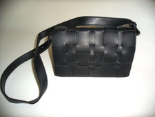 TOPSHOP Black Weave Faux