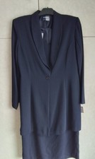New With Label Navy Suit - Dress With Matching Long Line Jacket