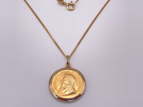 Fine gold krugerand coin - gold,