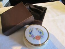 Framecraft Trinket Pot  with Cross Stitch Flower Garland Insert