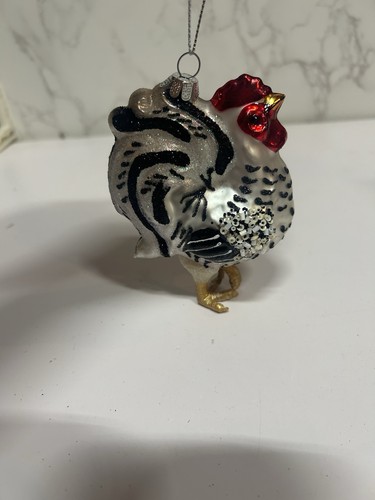 Glass hen chicken christmas - glass,