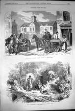 Original Old Antique Print