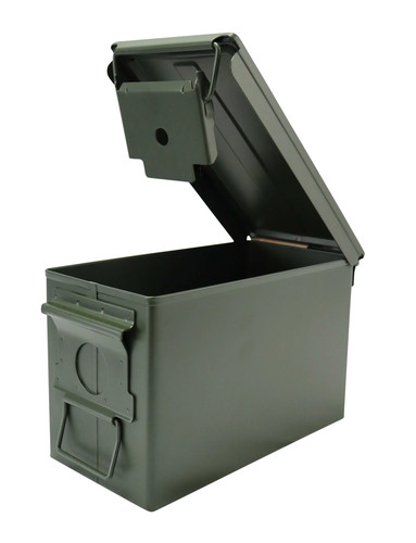 50cal metal ammo tin - metal, storage
