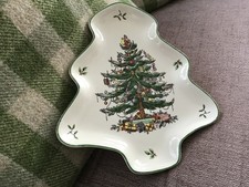 NEW SPODE CHRISTMAS TREE 20x18x2cm. CHRISTMAS TREE SHAPE DISH.