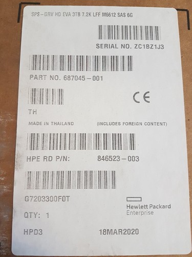 New sealed 3tb 2k rpm - hp,