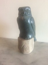 Hand Carved Stone Owl Vintage Carving