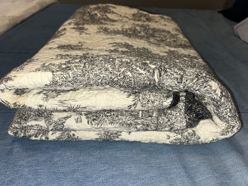 Toile quilt black - /ivory, french