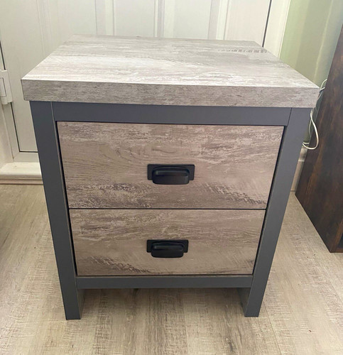 Grey wood grain drawer - wood, 2