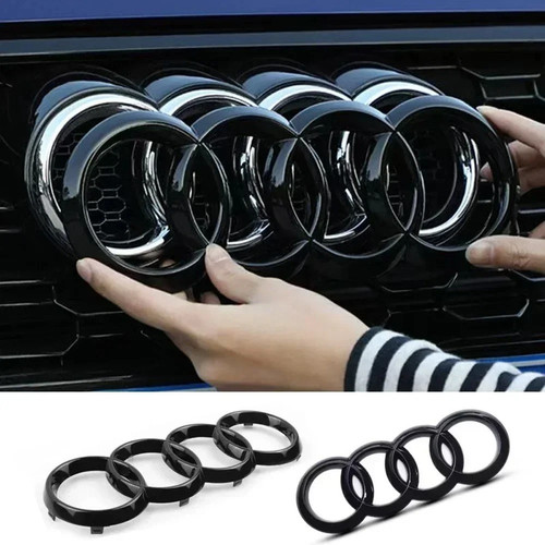 Audi silver black ring - audi, 4
